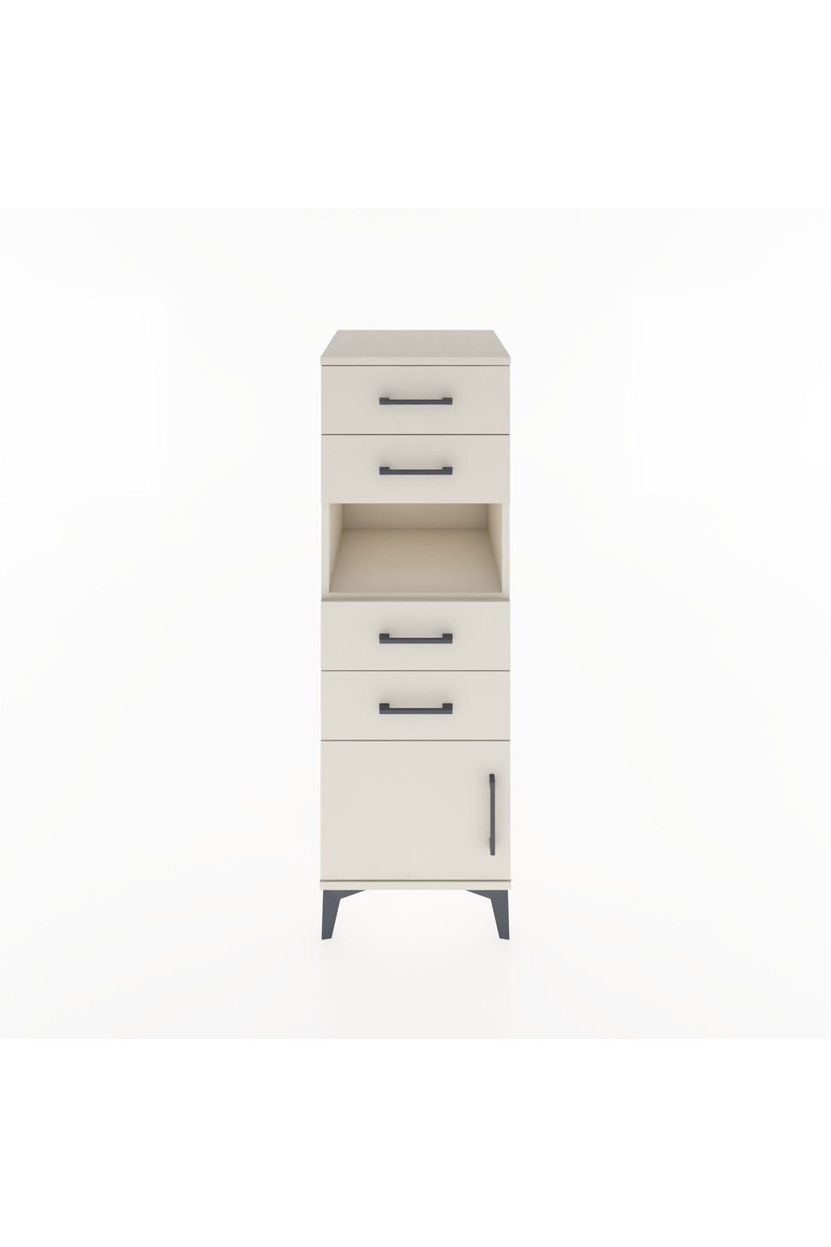 Hyperion Dolap Tek Raflı 4 Çekmeceli Tek Kapaklı 44x44x134 - S49M060V1B
