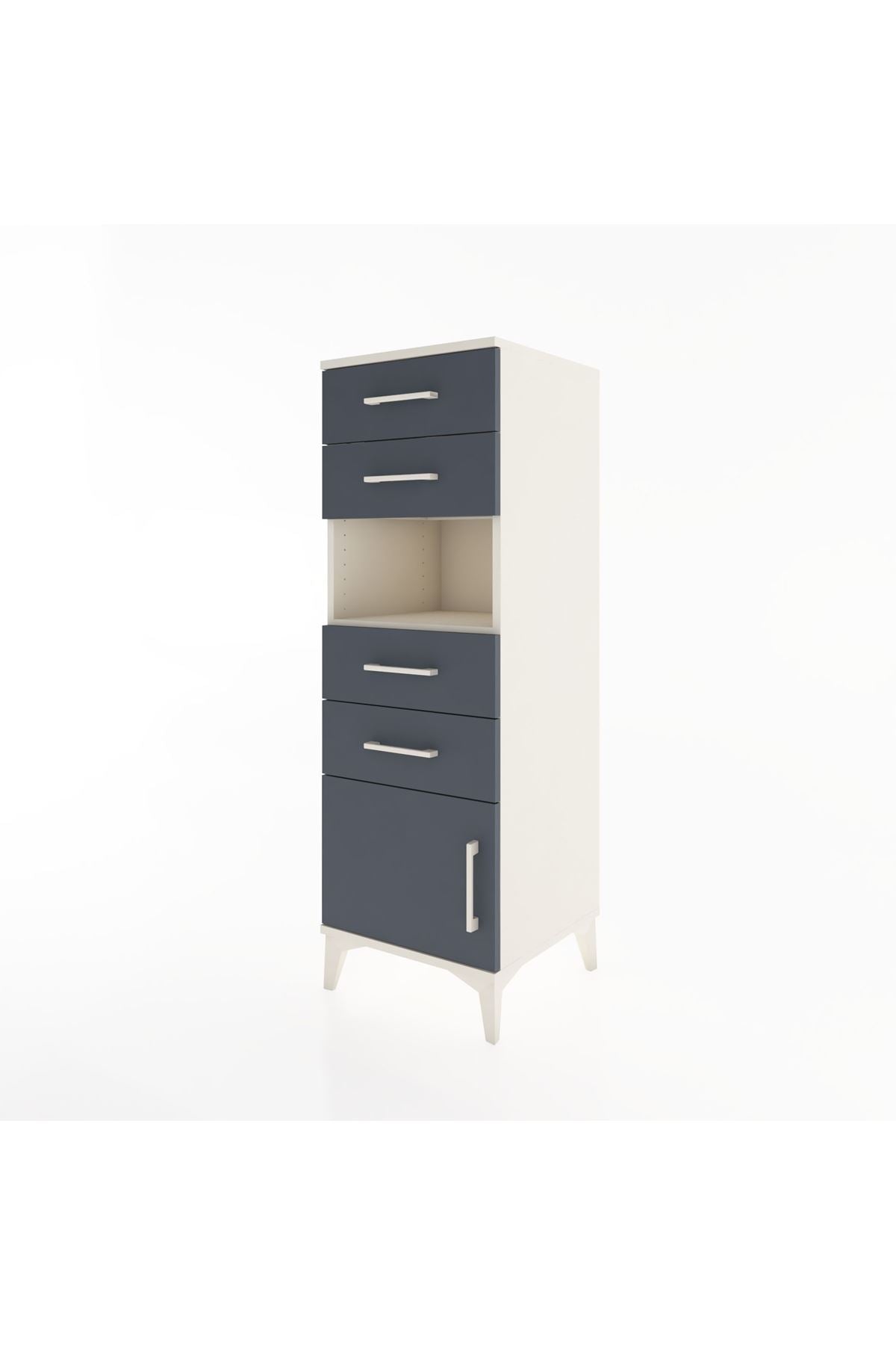 Hyperion Dolap Tek Raflı 4 Çekmeceli Tek Kapaklı 44x44x134 - S49M060V2B