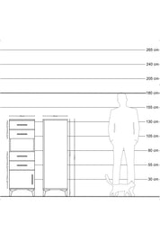 Hyperion Dolap Tek Raflı 4 Çekmeceli Tek Kapaklı 44x44x134 - S49M060V2B