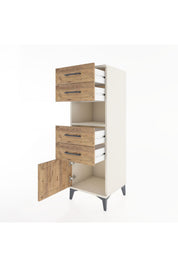 Hyperion Dolap Tek Raflı 4 Çekmeceli Tek Kapaklı 44x44x134 - S49M060V3B