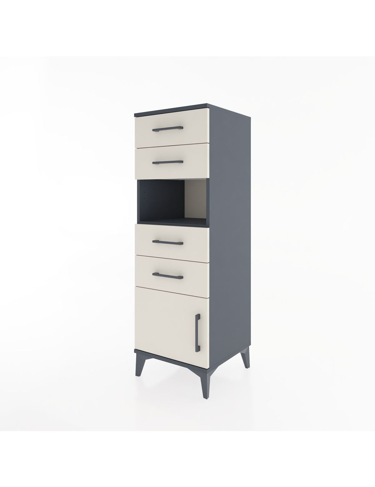 Hyperion Dolap Tek Raflı 4 Çekmeceli Tek Kapaklı 44x44x134 - S49M060V4B
