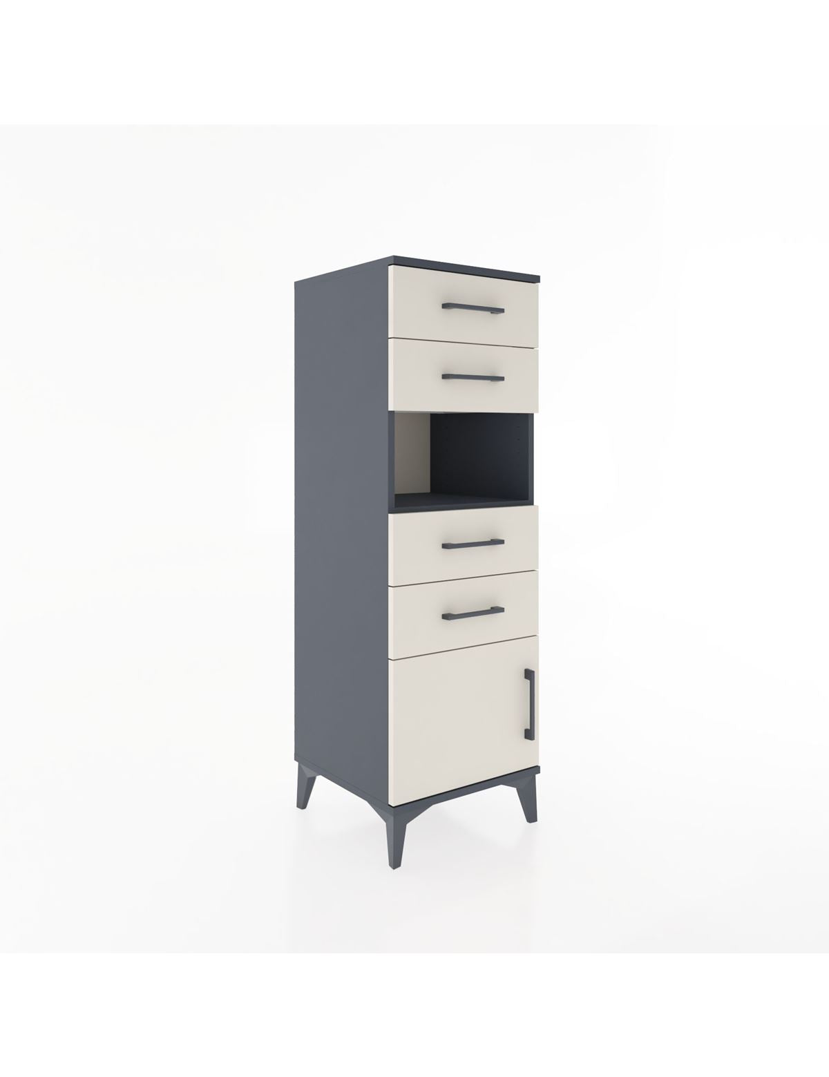 Hyperion Dolap Tek Raflı 4 Çekmeceli Tek Kapaklı 44x44x134 - S49M060V4B