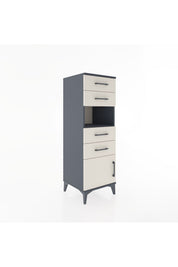 Hyperion Dolap Tek Raflı 4 Çekmeceli Tek Kapaklı 44x44x134 - S49M060V4B