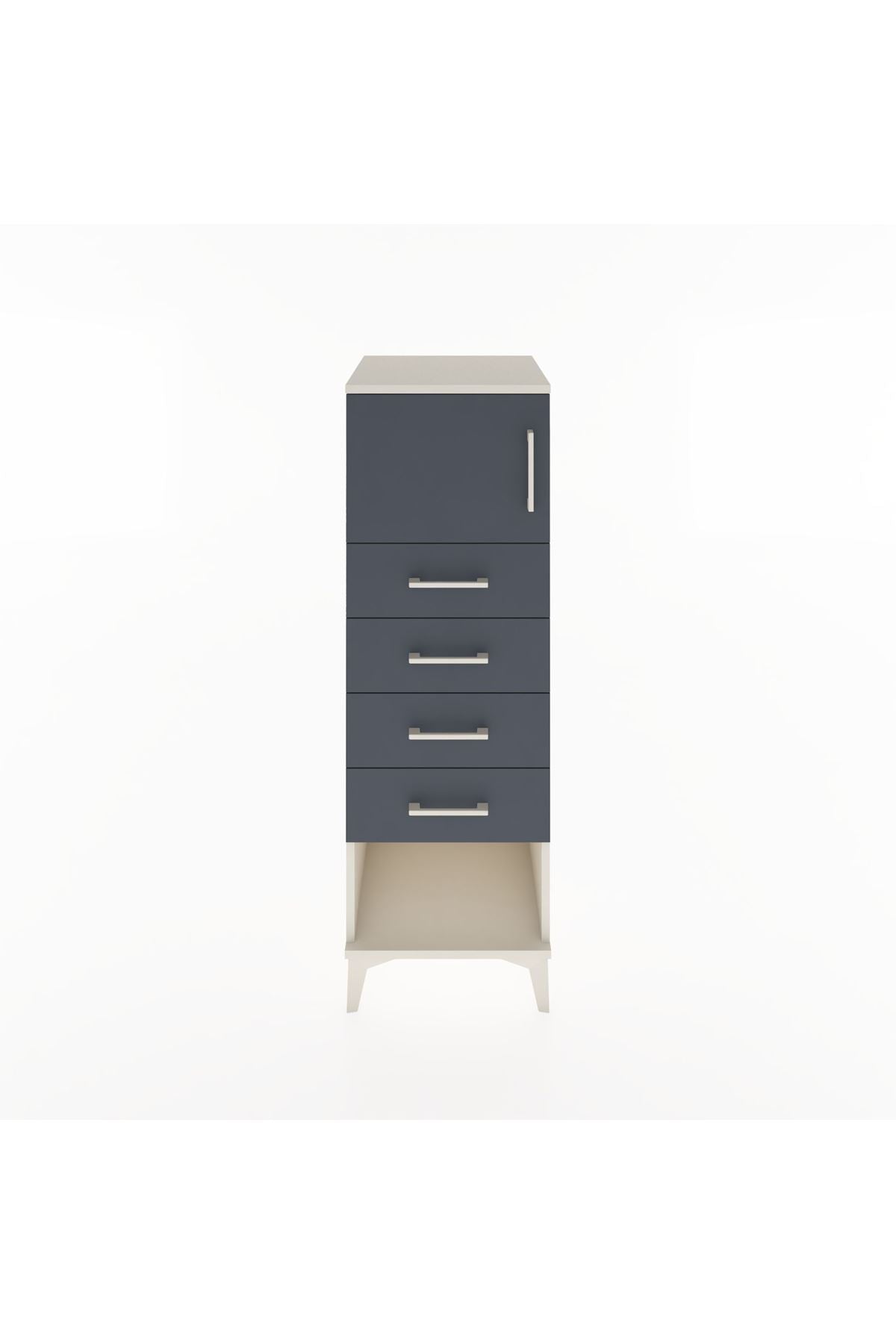 Hyperion Dolap Tek Raflı 4 Çekmeceli Tek Kapaklı 44x44x134 - S49M061V2B