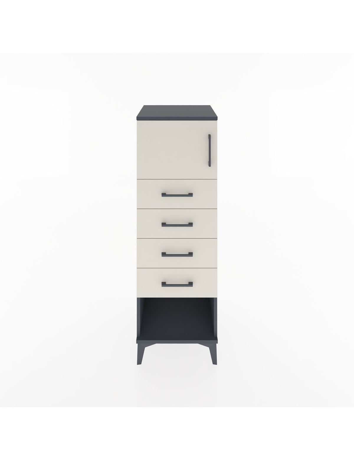 Hyperion Dolap Tek Raflı 4 Çekmeceli Tek Kapaklı 44x44x134 - S49M061V4B