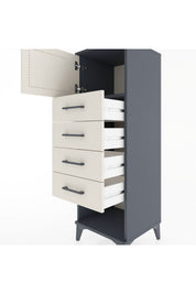 Hyperion Dolap Tek Raflı 4 Çekmeceli Tek Kapaklı 44x44x134 - S49M061V4B