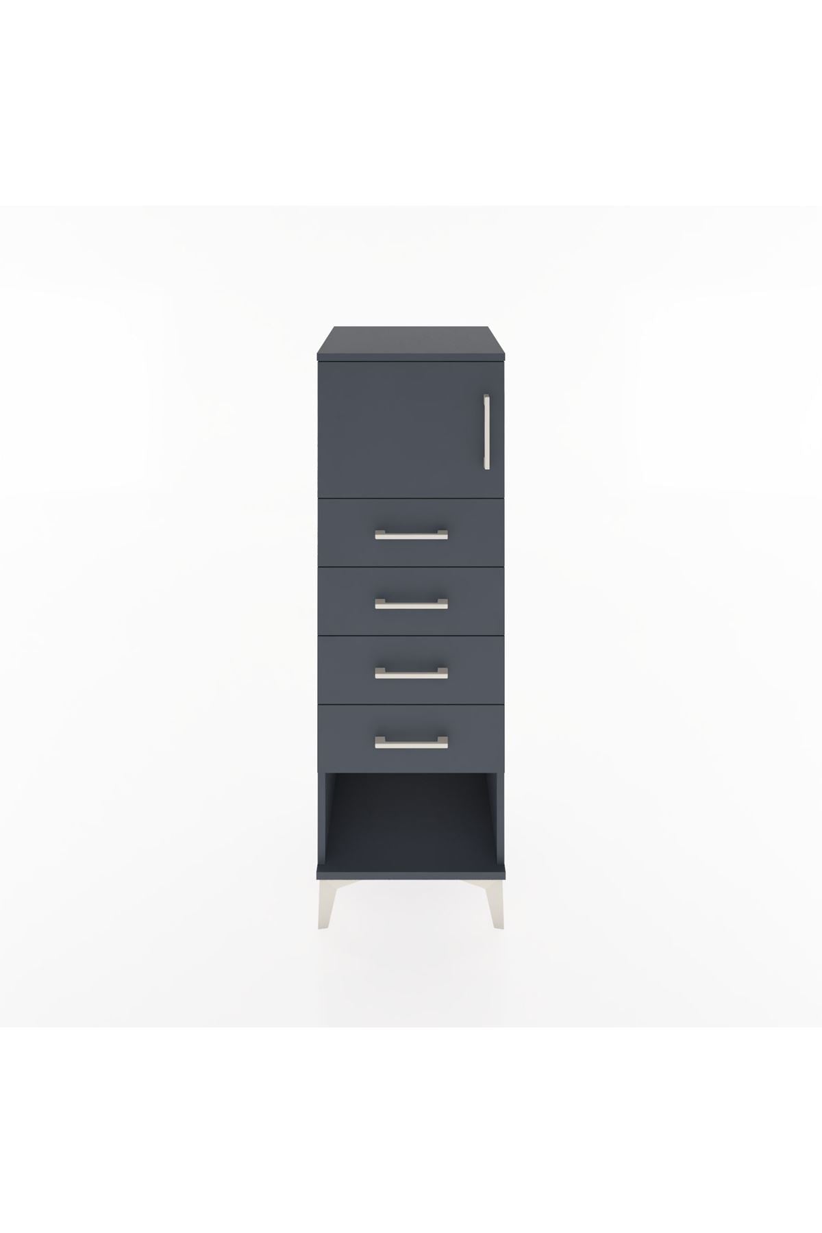 Hyperion Dolap Tek Raflı 4 Çekmeceli Tek Kapaklı 44x44x134 - S49M061V5B