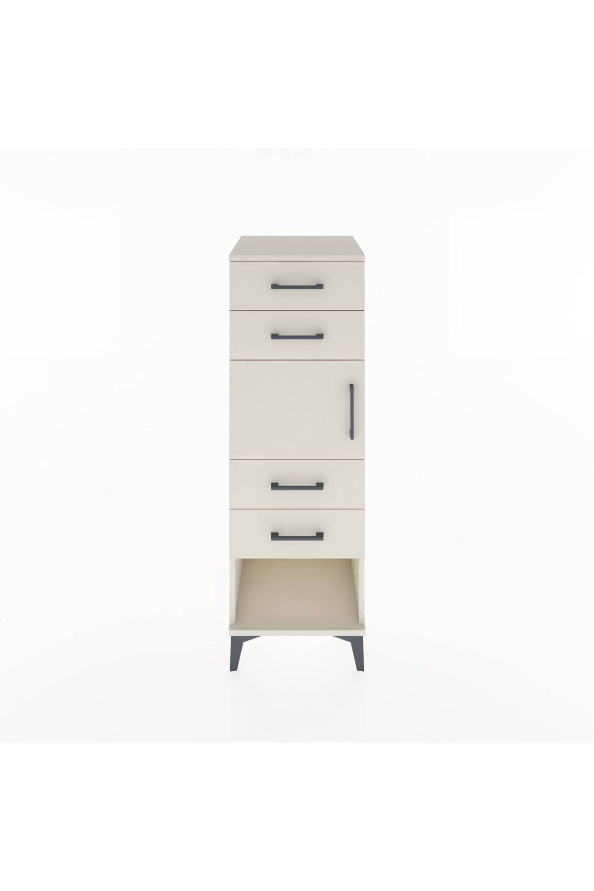 Hyperion Dolap Tek Raflı 4 Çekmeceli Tek Kapaklı 44x44x134 - S49M062V1B