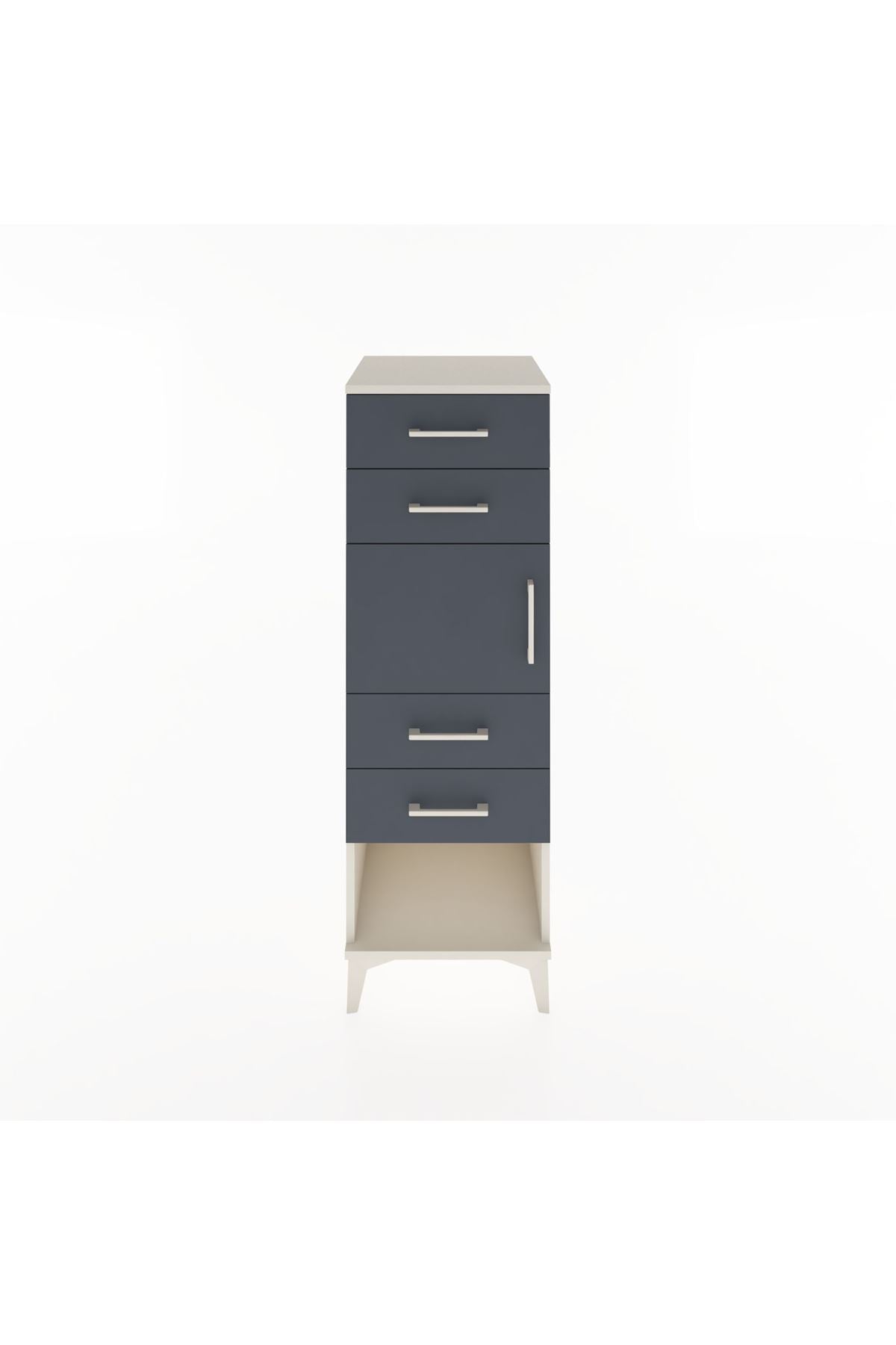 Hyperion Dolap Tek Raflı 4 Çekmeceli Tek Kapaklı 44x44x134 - S49M062V2B