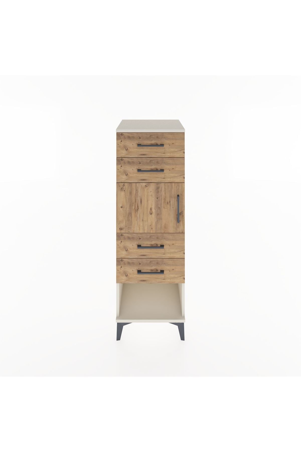 Hyperion Dolap Tek Raflı 4 Çekmeceli Tek Kapaklı 44x44x134 - S49M062V3B
