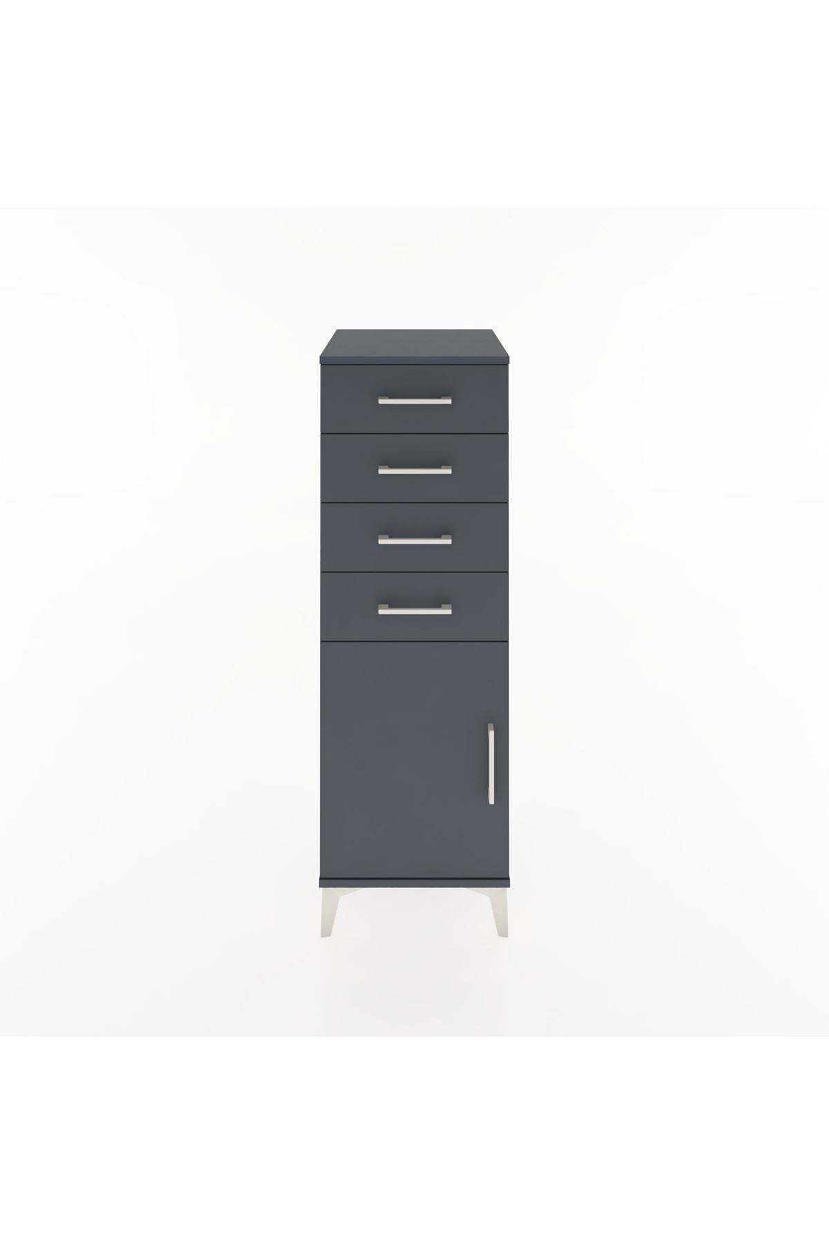 Hyperion Dolap Tek Raflı 4 Çekmeceli Tek Kapaklı 44x44x134 - S49M063V5B