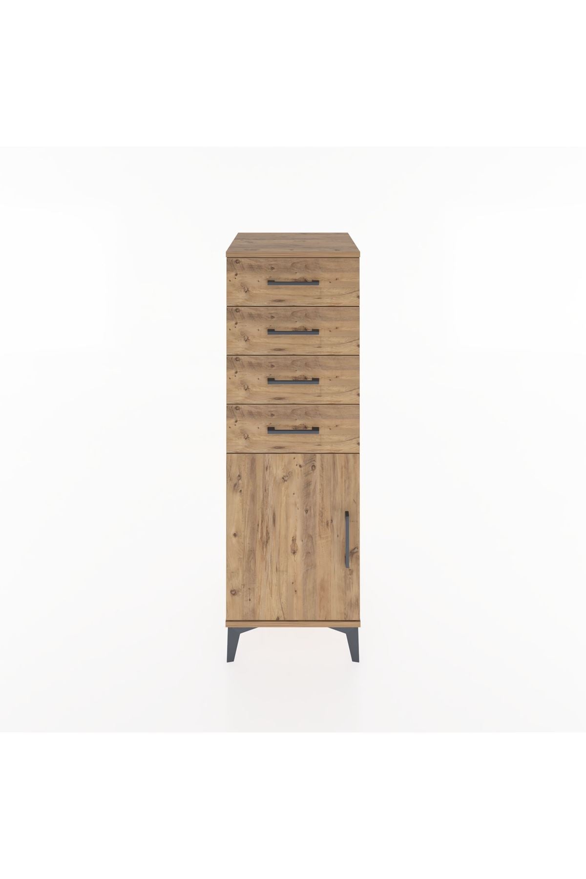 Hyperion Dolap Tek Raflı 4 Çekmeceli Tek Kapaklı 44x44x134 - S49M063V9B