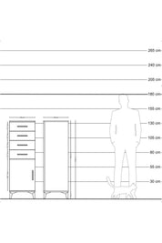 Hyperion Dolap Tek Raflı 4 Çekmeceli Tek Kapaklı 44x44x134 - S49M063V9B