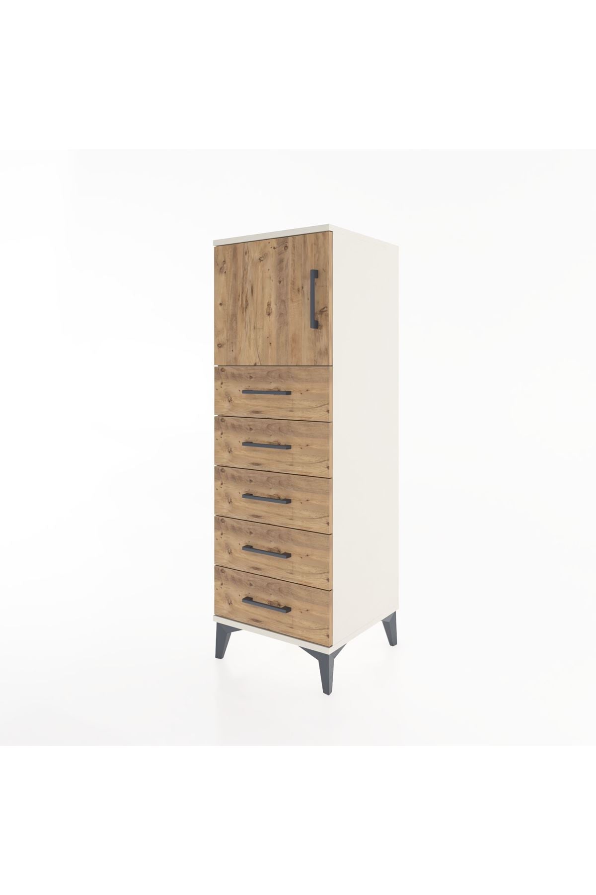 Hyperion Dolap Tek Raflı 5 Çekmeceli Tek Kapaklı 44x44x134 - S49M064V3B