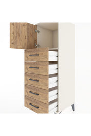 Hyperion Dolap Tek Raflı 5 Çekmeceli Tek Kapaklı 44x44x134 - S49M064V3B
