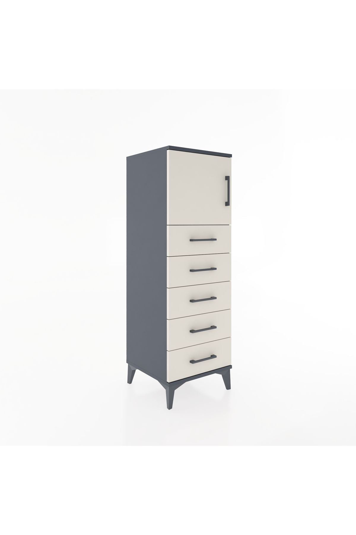 Hyperion Dolap Tek Raflı 5 Çekmeceli Tek Kapaklı 44x44x134 - S49M064V4B