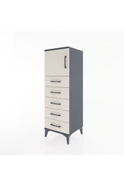 Hyperion Dolap Tek Raflı 5 Çekmeceli Tek Kapaklı 44x44x134 - S49M064V4B