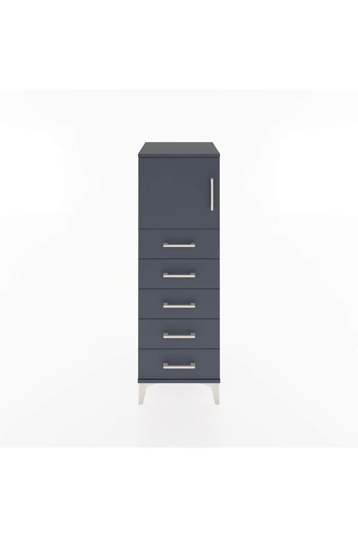 Hyperion Dolap Tek Raflı 5 Çekmeceli Tek Kapaklı 44x44x134 - S49M064V5B