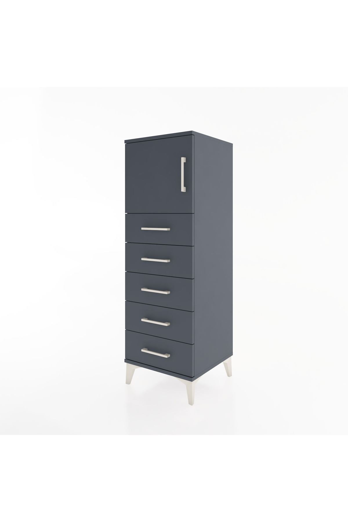 Hyperion Dolap Tek Raflı 5 Çekmeceli Tek Kapaklı 44x44x134 - S49M064V5B