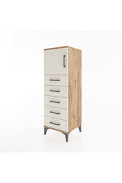 Hyperion Dolap Tek Raflı 5 Çekmeceli Tek Kapaklı 44x44x134 - S49M064V7B