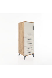 Hyperion Dolap Tek Raflı 5 Çekmeceli Tek Kapaklı 44x44x134 - S49M064V7B