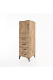 Hyperion Dolap Tek Raflı 5 Çekmeceli Tek Kapaklı 44x44x134 - S49M064V9B