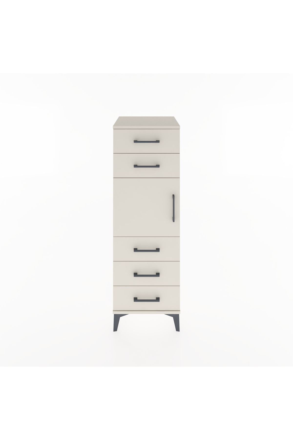 Hyperion Dolap Tek Raflı 5 Çekmeceli Tek Kapaklı 44x44x134 - S49M065V1B