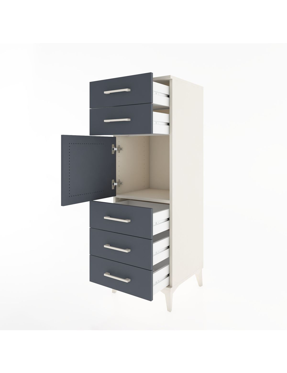 Hyperion Dolap Tek Raflı 5 Çekmeceli Tek Kapaklı 44x44x134 - S49M065V2B