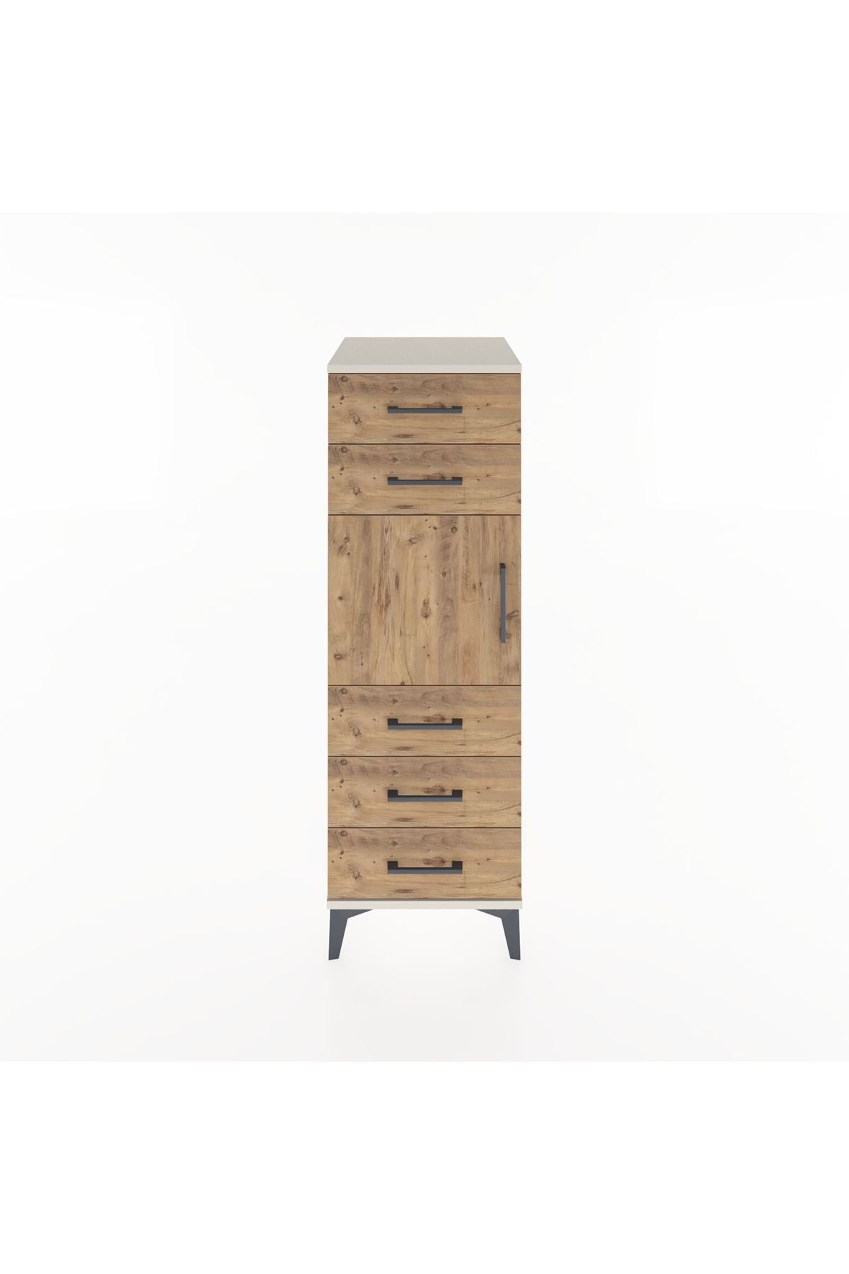 Hyperion Dolap Tek Raflı 5 Çekmeceli Tek Kapaklı 44x44x134 - S49M065V3B