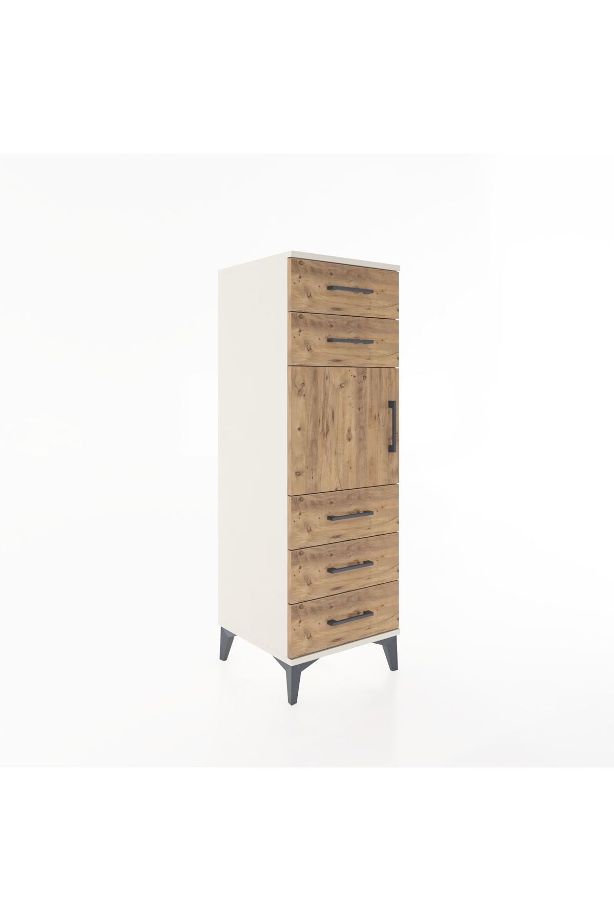 Hyperion Dolap Tek Raflı 5 Çekmeceli Tek Kapaklı 44x44x134 - S49M065V3B