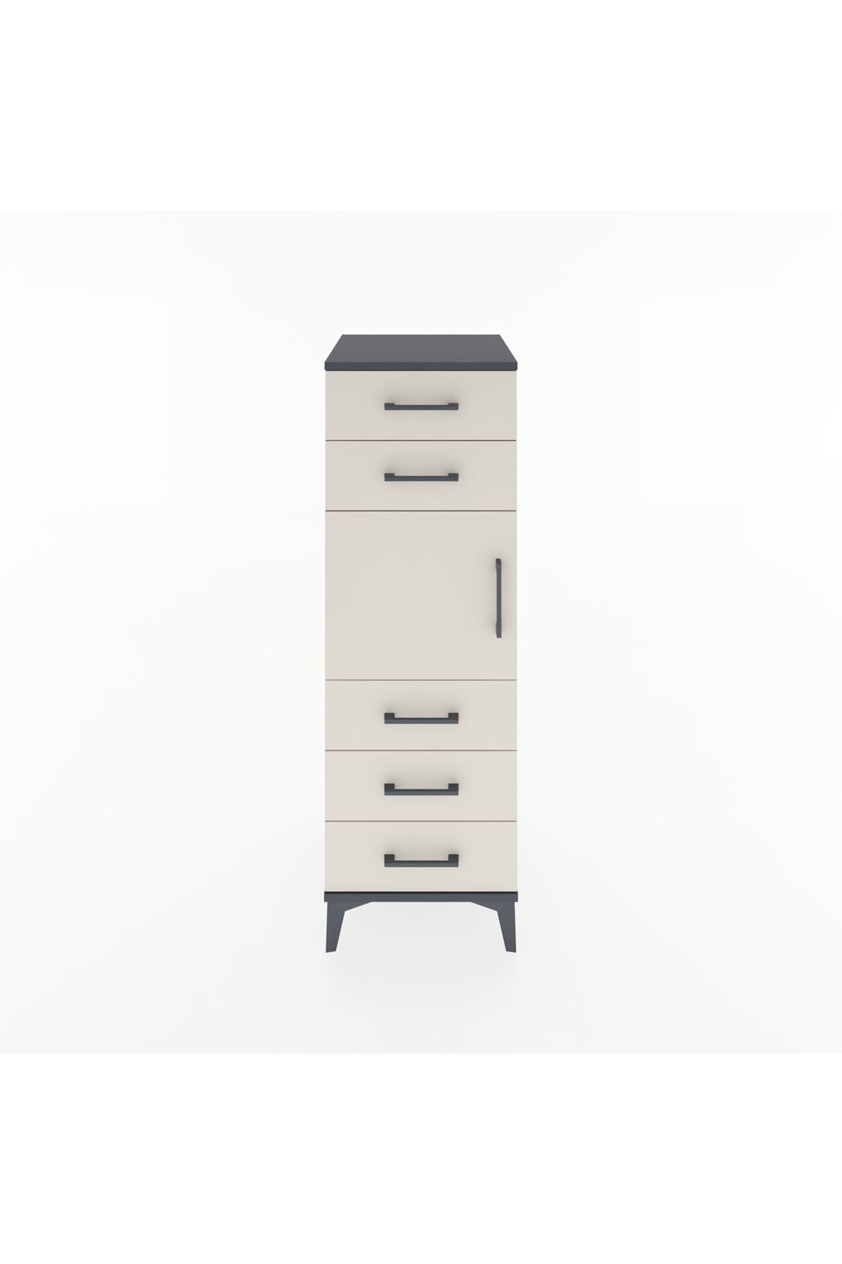 Hyperion Dolap Tek Raflı 5 Çekmeceli Tek Kapaklı 44x44x134 - S49M065V4B