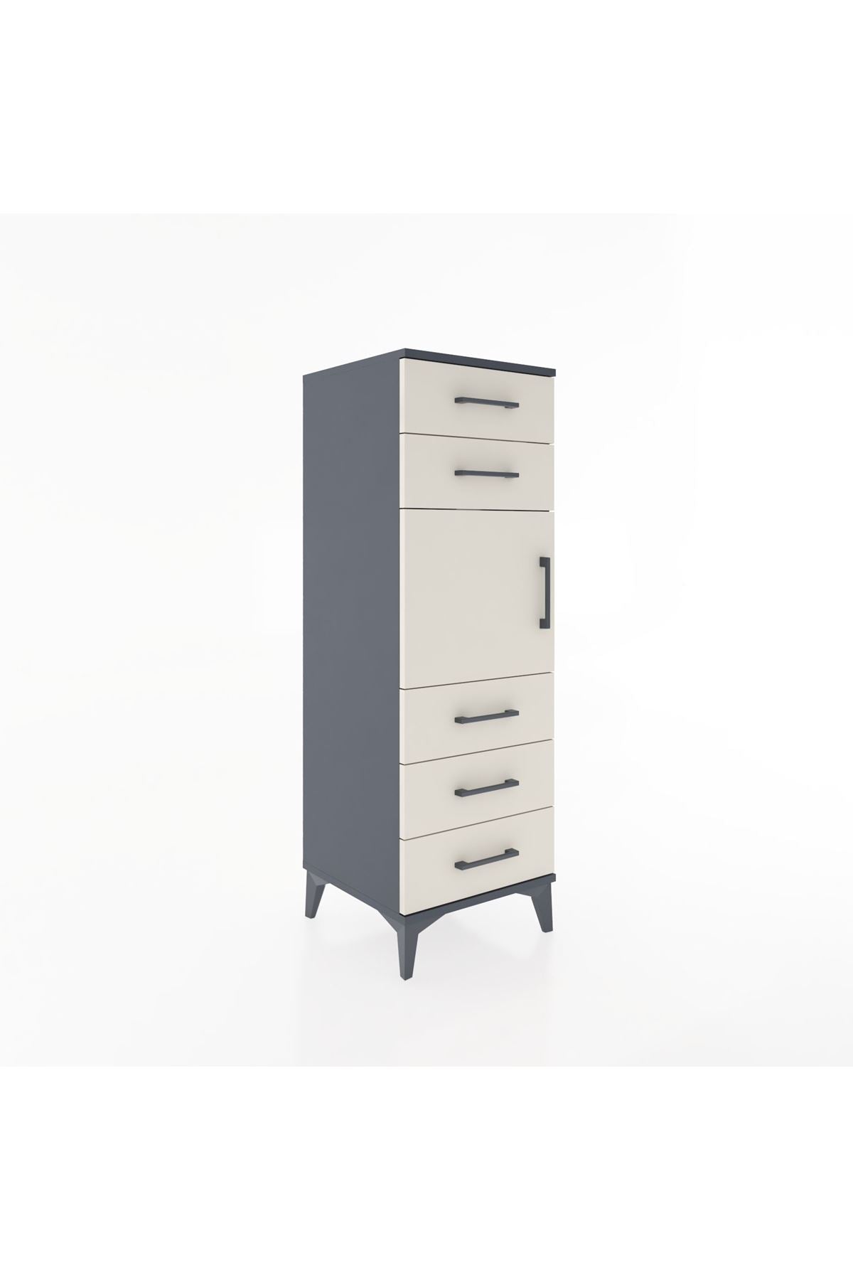 Hyperion Dolap Tek Raflı 5 Çekmeceli Tek Kapaklı 44x44x134 - S49M065V4B
