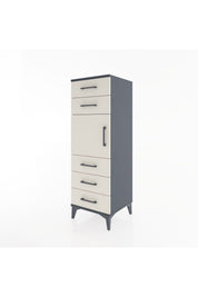 Hyperion Dolap Tek Raflı 5 Çekmeceli Tek Kapaklı 44x44x134 - S49M065V4B