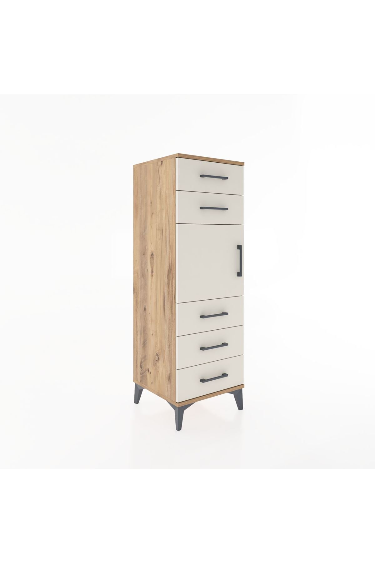 Hyperion Dolap Tek Raflı 5 Çekmeceli Tek Kapaklı 44x44x134 - S49M065V7B