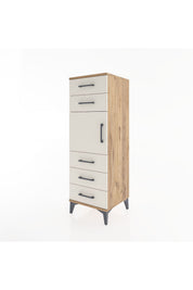 Hyperion Dolap Tek Raflı 5 Çekmeceli Tek Kapaklı 44x44x134 - S49M065V7B