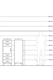 Hyperion Dolap Tek Raflı 5 Çekmeceli Tek Kapaklı 44x44x134 - S49M065V7B