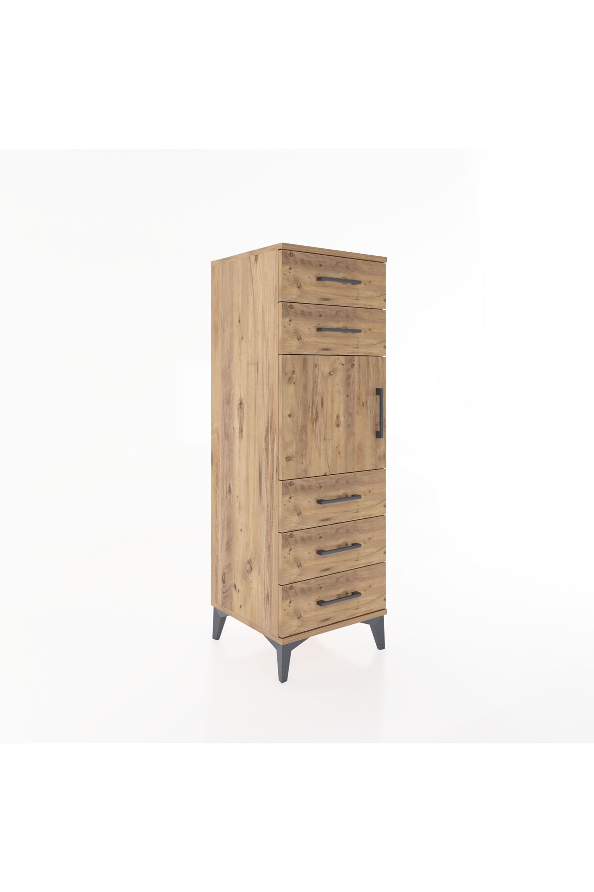 Hyperion Dolap Tek Raflı 5 Çekmeceli Tek Kapaklı 44x44x134 - S49M065V9B