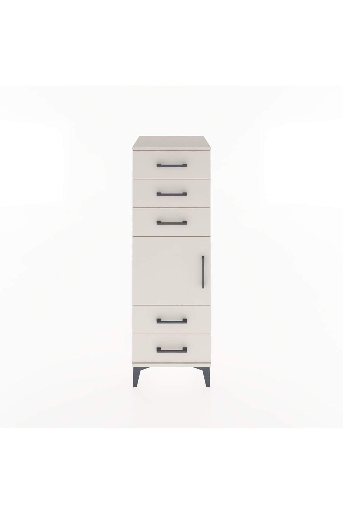 Hyperion Dolap Tek Raflı 5 Çekmeceli Tek Kapaklı 44x44x134 - S49M066V1B