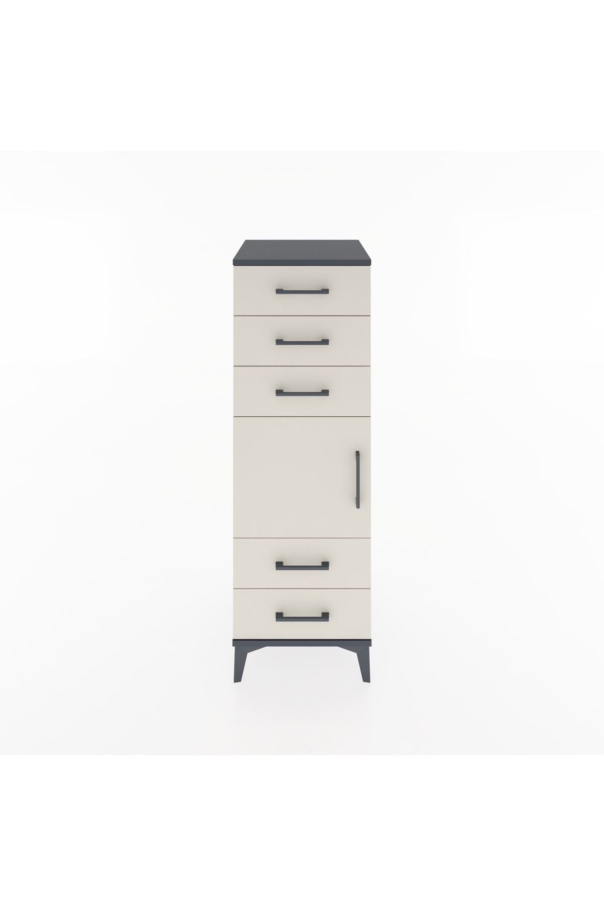 Hyperion Dolap Tek Raflı 5 Çekmeceli Tek Kapaklı 44x44x134 - S49M066V4B