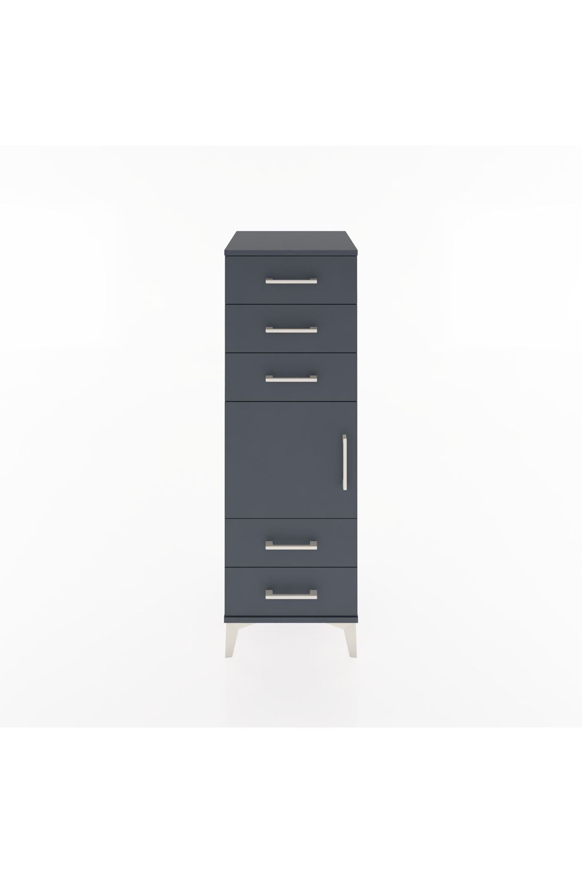 Hyperion Dolap Tek Raflı 5 Çekmeceli Tek Kapaklı 44x44x134 - S49M066V5B