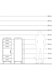 Hyperion Dolap Tek Raflı 5 Çekmeceli Tek Kapaklı 44x44x134 - S49M066V5B