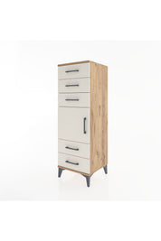 Hyperion Dolap Tek Raflı 5 Çekmeceli Tek Kapaklı 44x44x134 - S49M066V7B