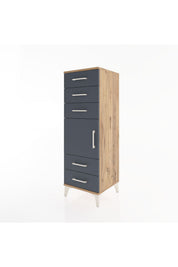 Hyperion Dolap Tek Raflı 5 Çekmeceli Tek Kapaklı 44x44x134 - S49M066V8B