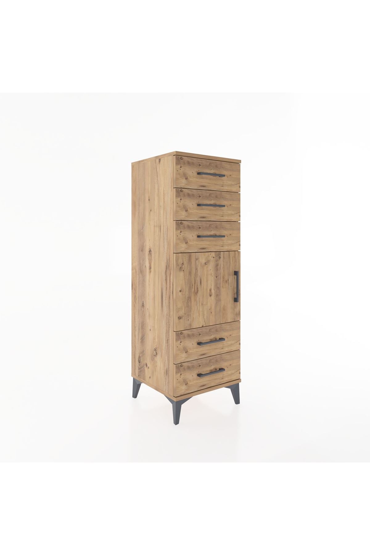Hyperion Dolap Tek Raflı 5 Çekmeceli Tek Kapaklı 44x44x134 - S49M066V9B