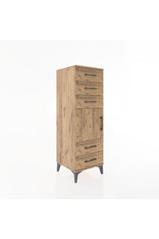 Hyperion Dolap Tek Raflı 5 Çekmeceli Tek Kapaklı 44x44x134 - S49M066V9B