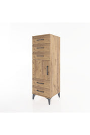 Hyperion Dolap Tek Raflı 5 Çekmeceli Tek Kapaklı 44x44x134 - S49M066V9B