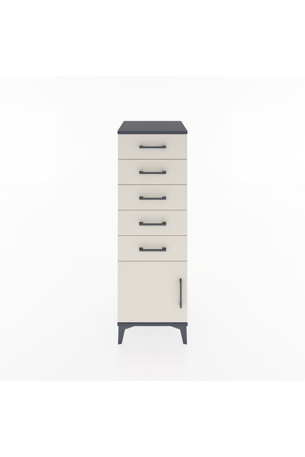 Hyperion Dolap 5 Çekmeceli Tek Kapaklı 44x44x134 - S49M067V4B