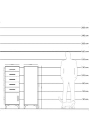 Hyperion Dolap 5 Çekmeceli Tek Kapaklı 44x44x134 - S49M067V5B