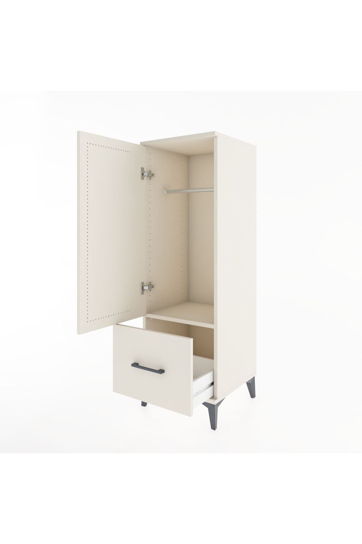 Hyperion Dolap Tek Raflı Tek Çekmeceli Tek Askılı 44x44x134 - S49M070V1B