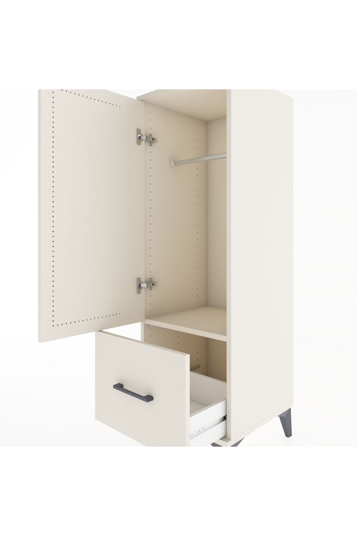 Hyperion Dolap Tek Raflı Tek Çekmeceli Tek Askılı 44x44x134 - S49M070V1B